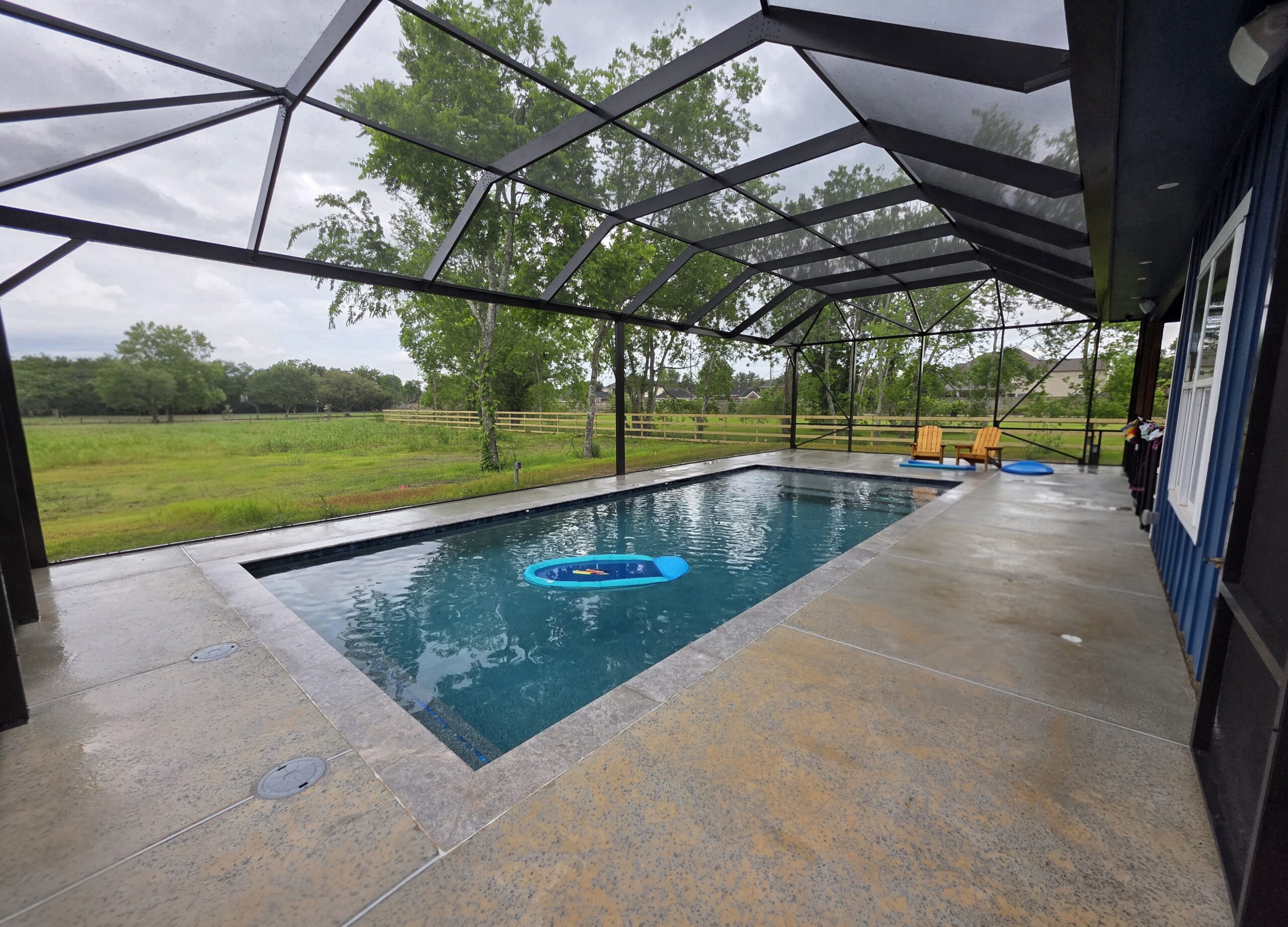 Pool cage screen replacement project on a Pensacola, Florida home