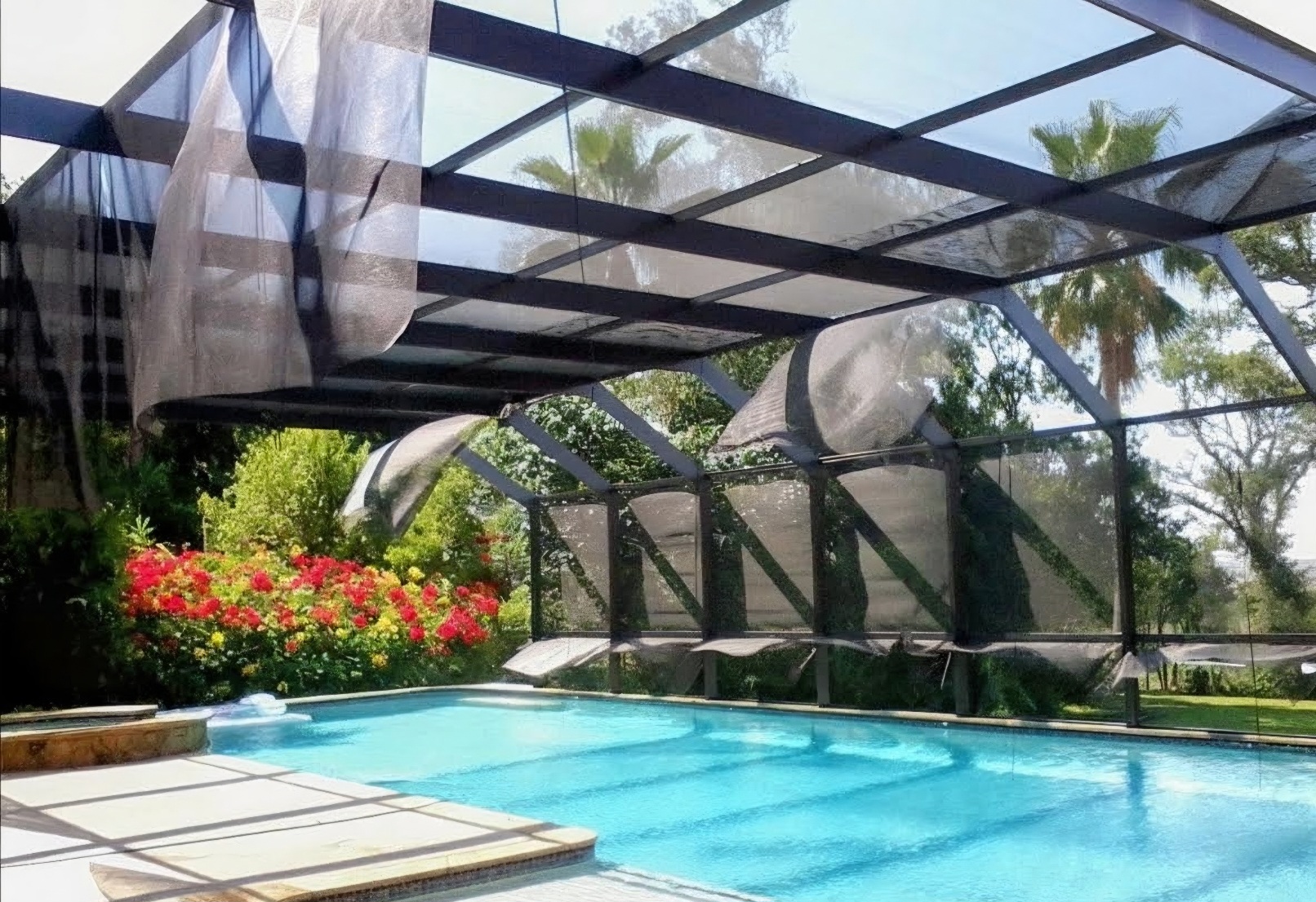 Pool cage screen panel replacement