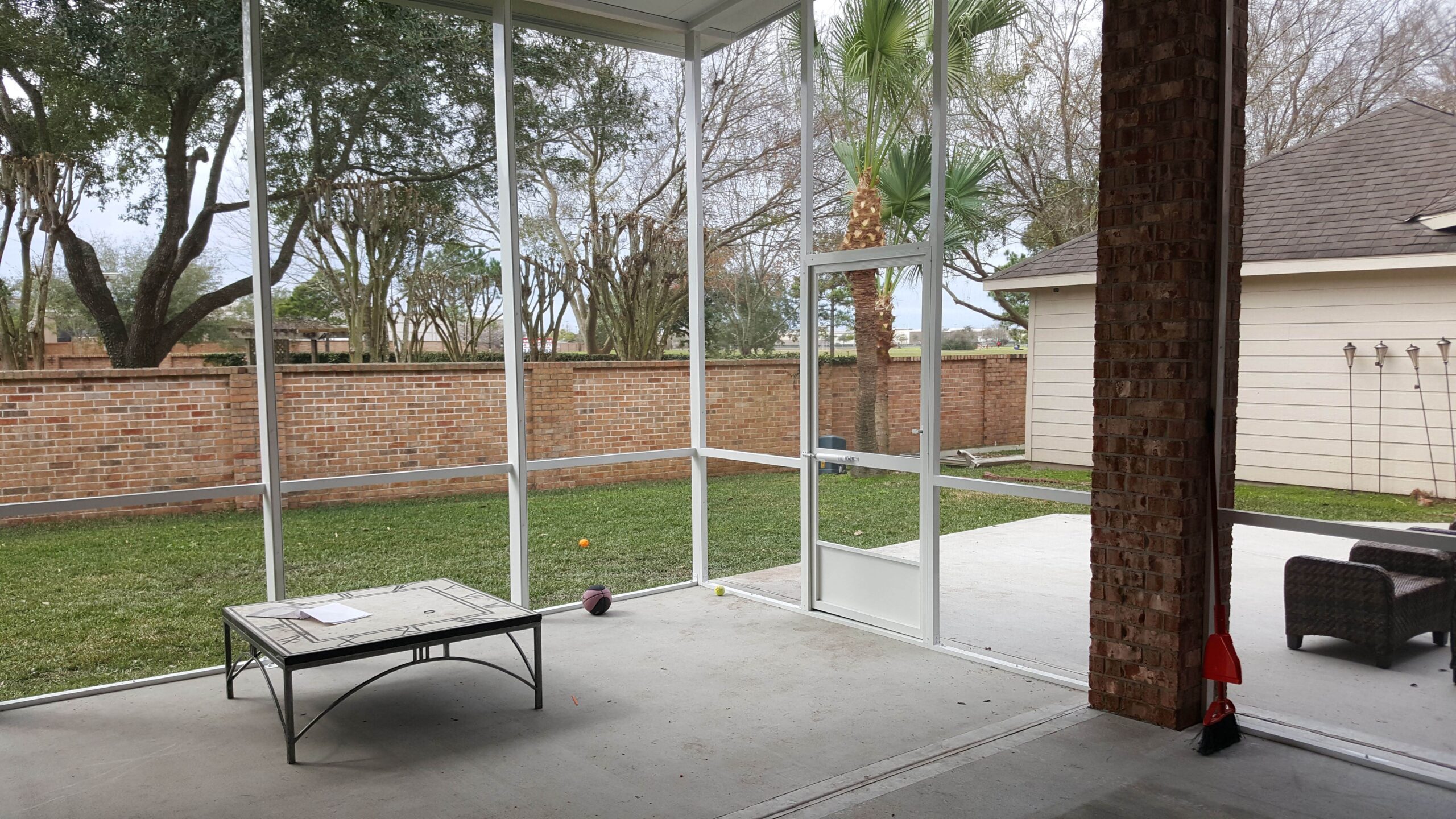 Patio porch screen enclosure after fresh rescreening