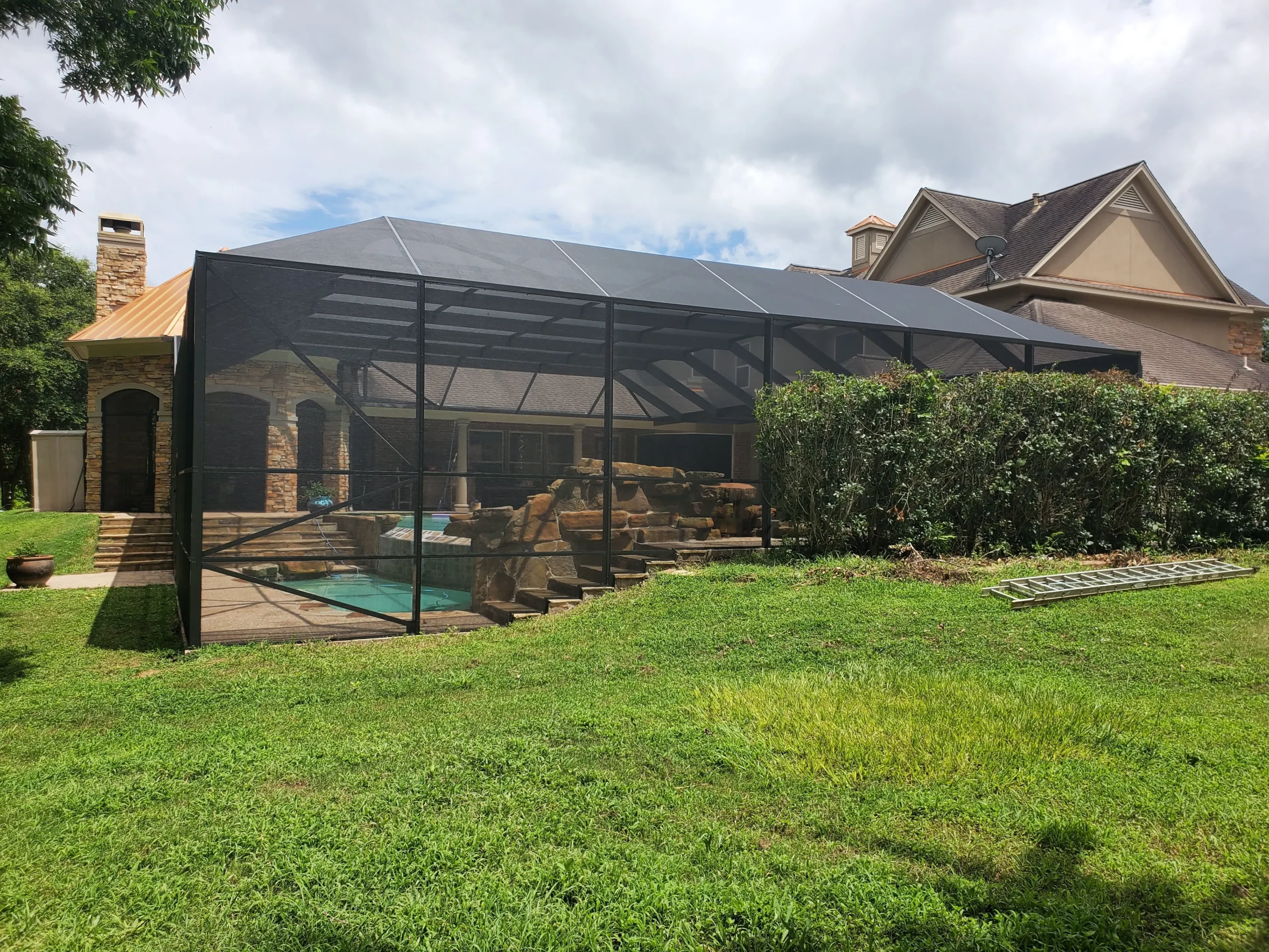 Pool screen repair for enclosure panels