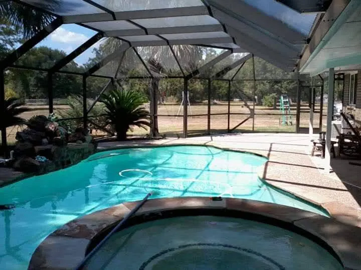 Refreshed pool enclosure screening after rescreening