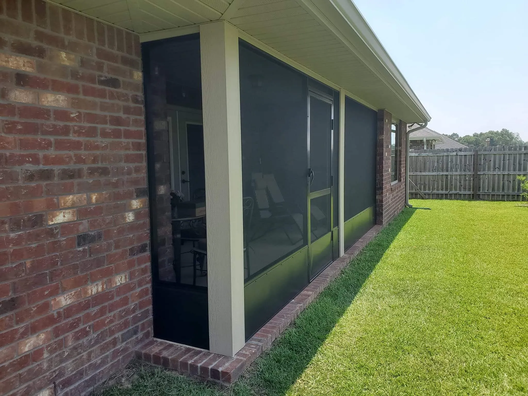 Large pool cage screen replacement and rescreening