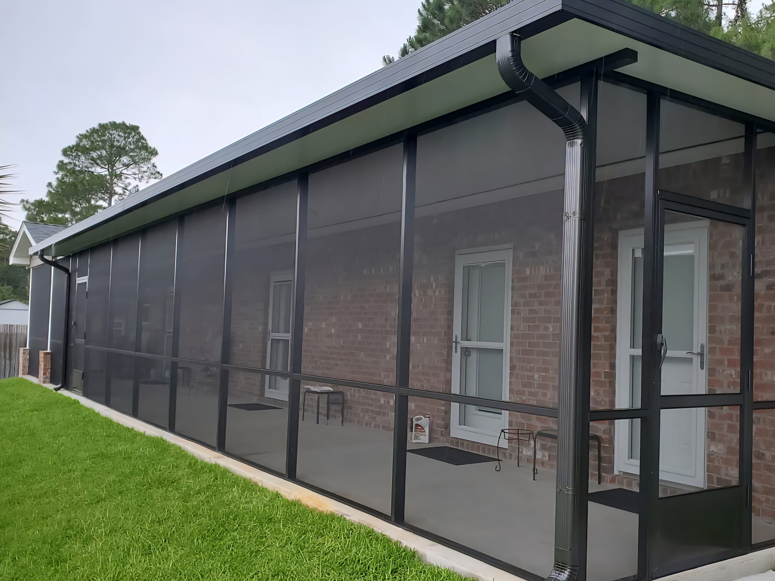 Patio cover screen enclosure installation