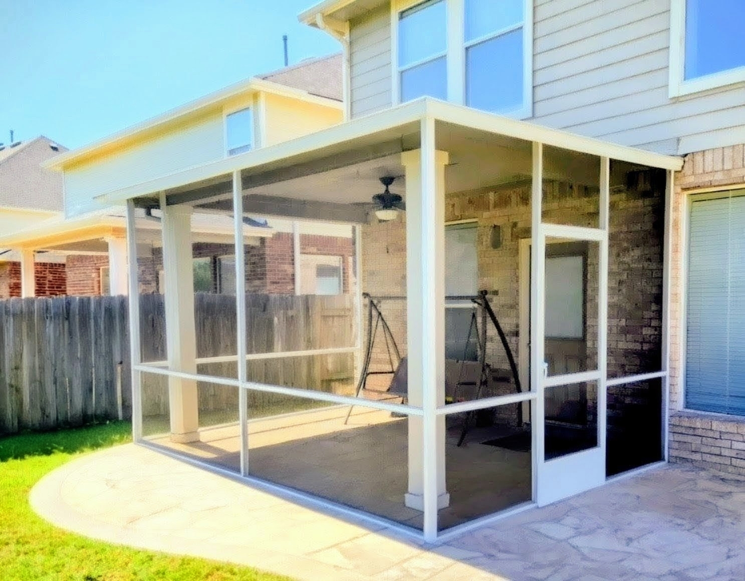 Pool screen replacement for damaged enclosure panels